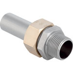 Racor de transición Geberit Mapress Acero Inoxidable con rosca macho y tope de inserción: d=15mm, R=1/2″